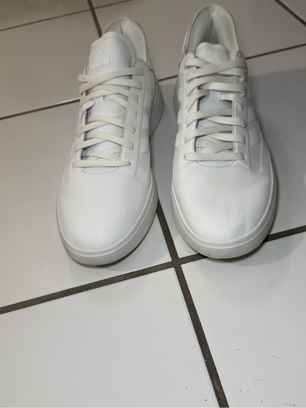 adidas White Low-Top Leather Sneakers